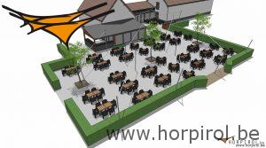 dichtgerold zonnezeil horeca